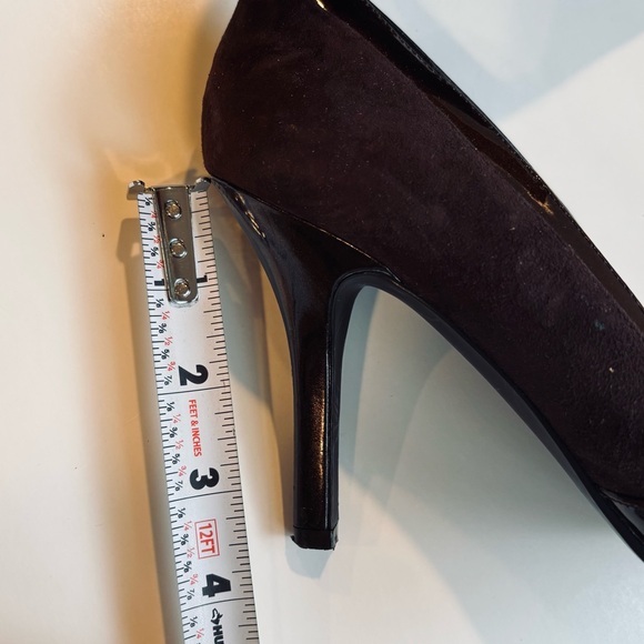 Nine West Brown Pointed Toe Suede Patent Leather Shoes Size 8 - Picture 13 of 15